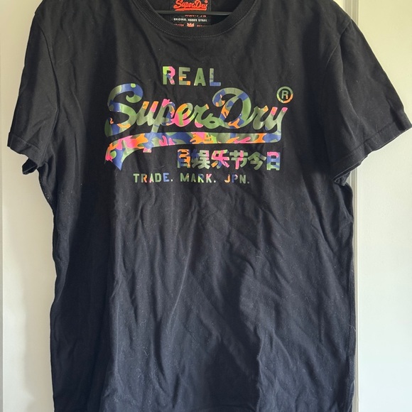 Superdry Black Short Sleeve Tee with Vintage Logo - Picture 4 of 10